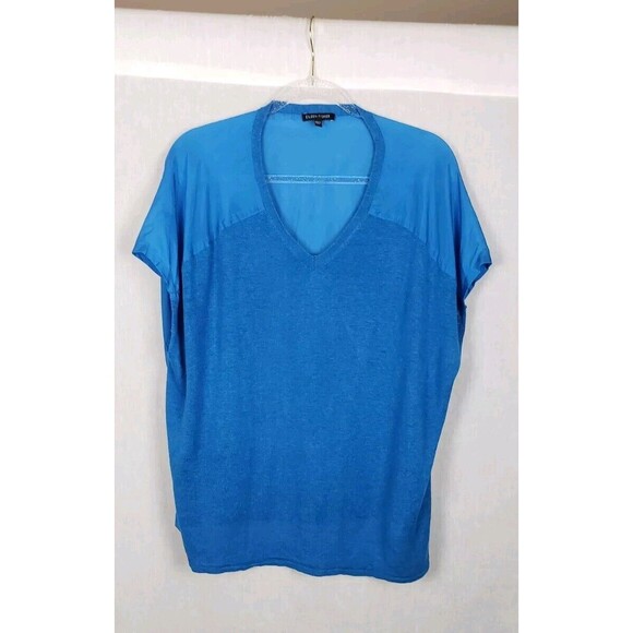Eileen Fisher Tops - Eileen Fisher Blouse Top XL Linen Silk Turquoise Blue Casual‎ Work Quiet Luxury
